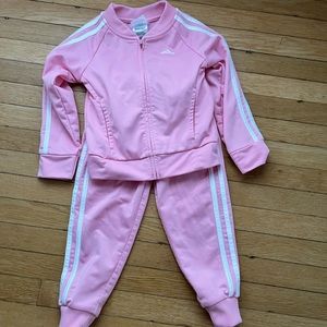 Pink adidas gym set 4T